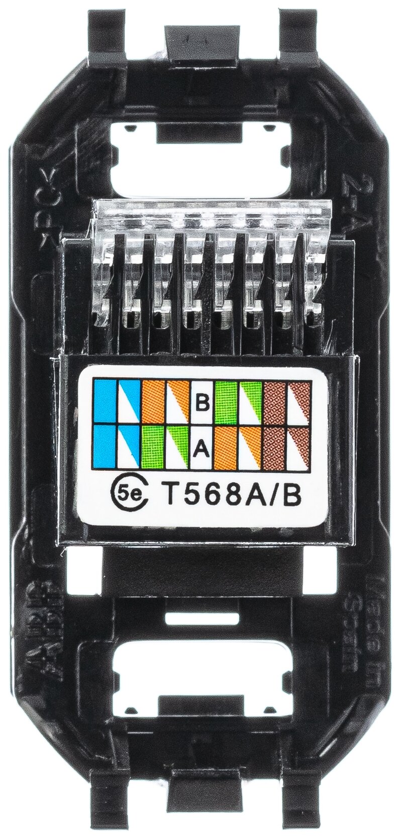 2018.5 Разъём телекоммуникационный на 8 контактов, категория 5, тип RJ45 ABB, 2CLA201850A1001