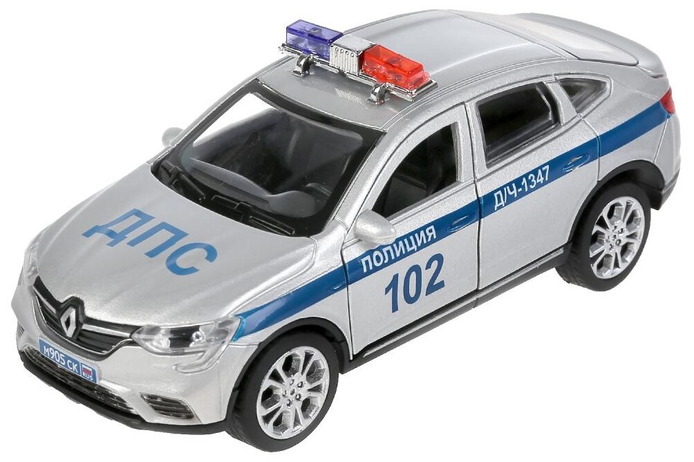 Машинка Технопарк RENAULT ARKANA полиция серебристый 12 см
