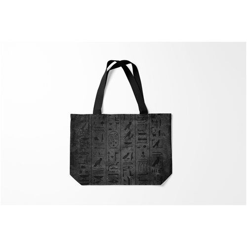 фото Сумка-шоппер / 46х35 см / популярные иллюстрации / текстуры египетские иероглифы 3d burnettie