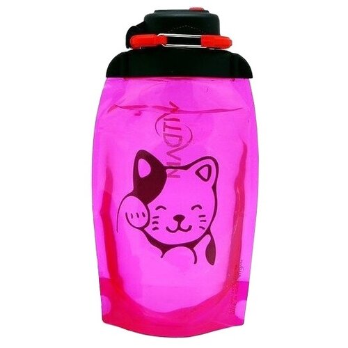 фото Бутылка для воды, для безалкогольных напитков vitdam кошечка b050-1406 500 мл пластик розовый