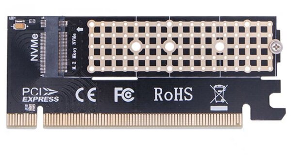 Адаптер для установки SSD M.2 ( NVMe ) в слот PCI-E 3.0 x 16