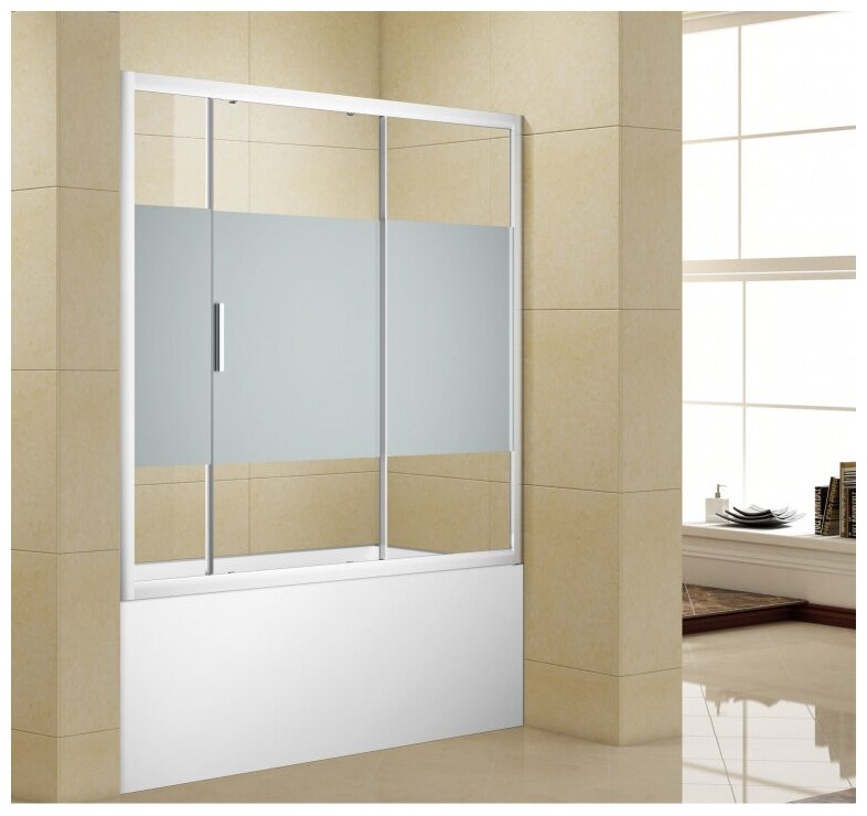 Шторка для ванны Aquanet Practic AE10-B-170H150U-CP, прозрачное стекло