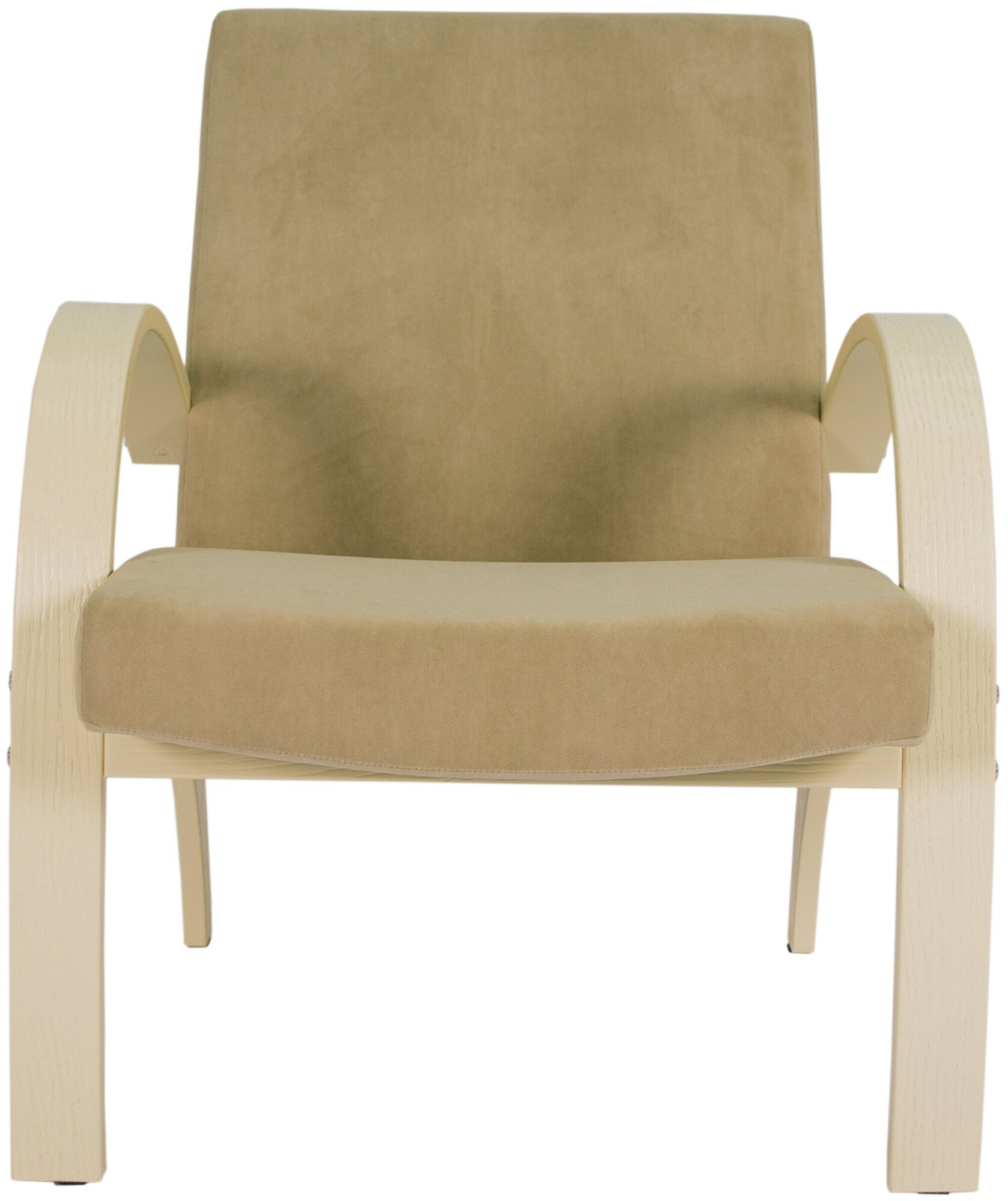 Кресло для отдыха Денди шпон, Ткань ультра санд, каркас дуб шампань шпон - фотография № 7
