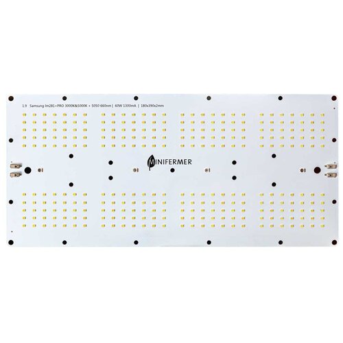 Комплект 1.9 Quantum board Samsung 2835 lm281b+pro 3000K + 5000K + smd 5050 660nm, 60Вт 18х39см