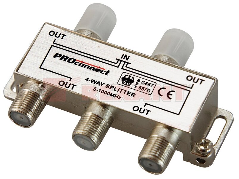 Телевизионный делитель PROCONNECT 05-6023 5-1000 МГц серебристый