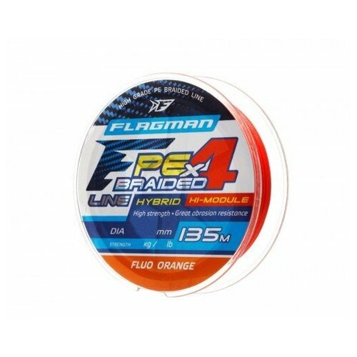 Шнур Flagman PE Hybrid F4 FluoOrange 135м 0.06мм