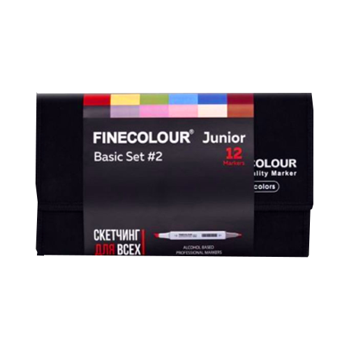 фото Finecolour набор маркеров junior basic set #2, 12 шт., ef101-tb12
