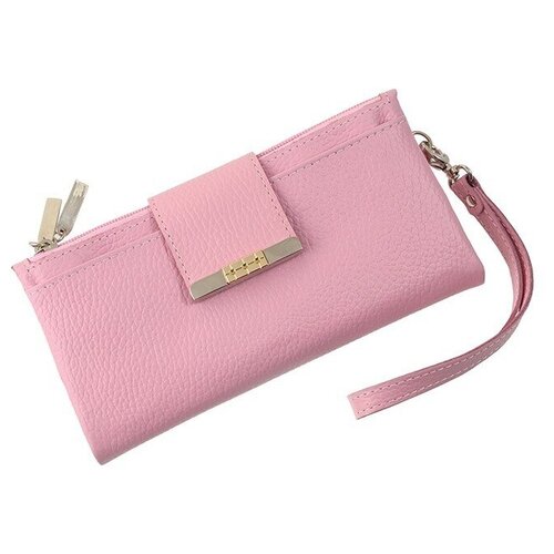 фото Кошелек женский из натуральной кожи, маленький бумажник для денег, портмоне на каждый день розовый cro-s-33-331 кроко