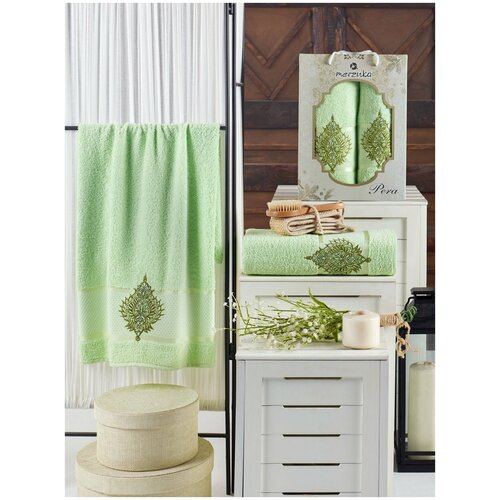 фото Oran merzuka полотенце moss цвет: фисташковый (50х90 см,70х140 см)