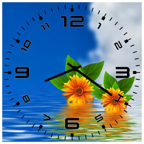 фото Svs настенные часы svs 3502432 цветы на воде