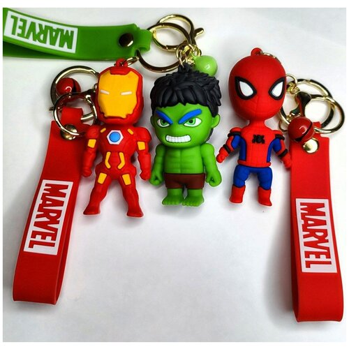 Брелки MARVEL, Hulk, Iron man, spider man,