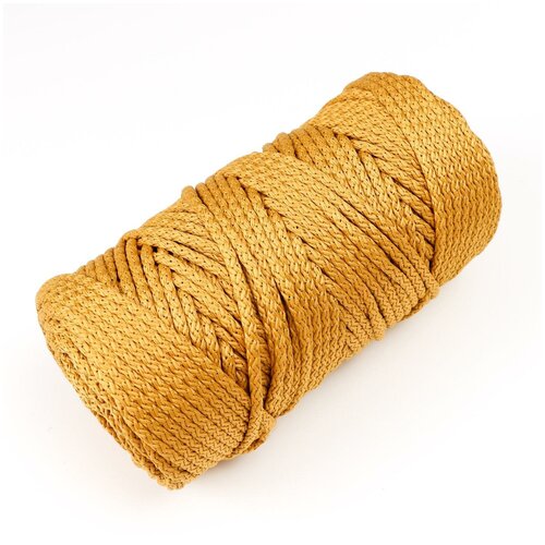 Шнур для вязания с сердечником 1% полиэфир. ширина 5 мм 1м/55гр (43 горчичный) 2862212