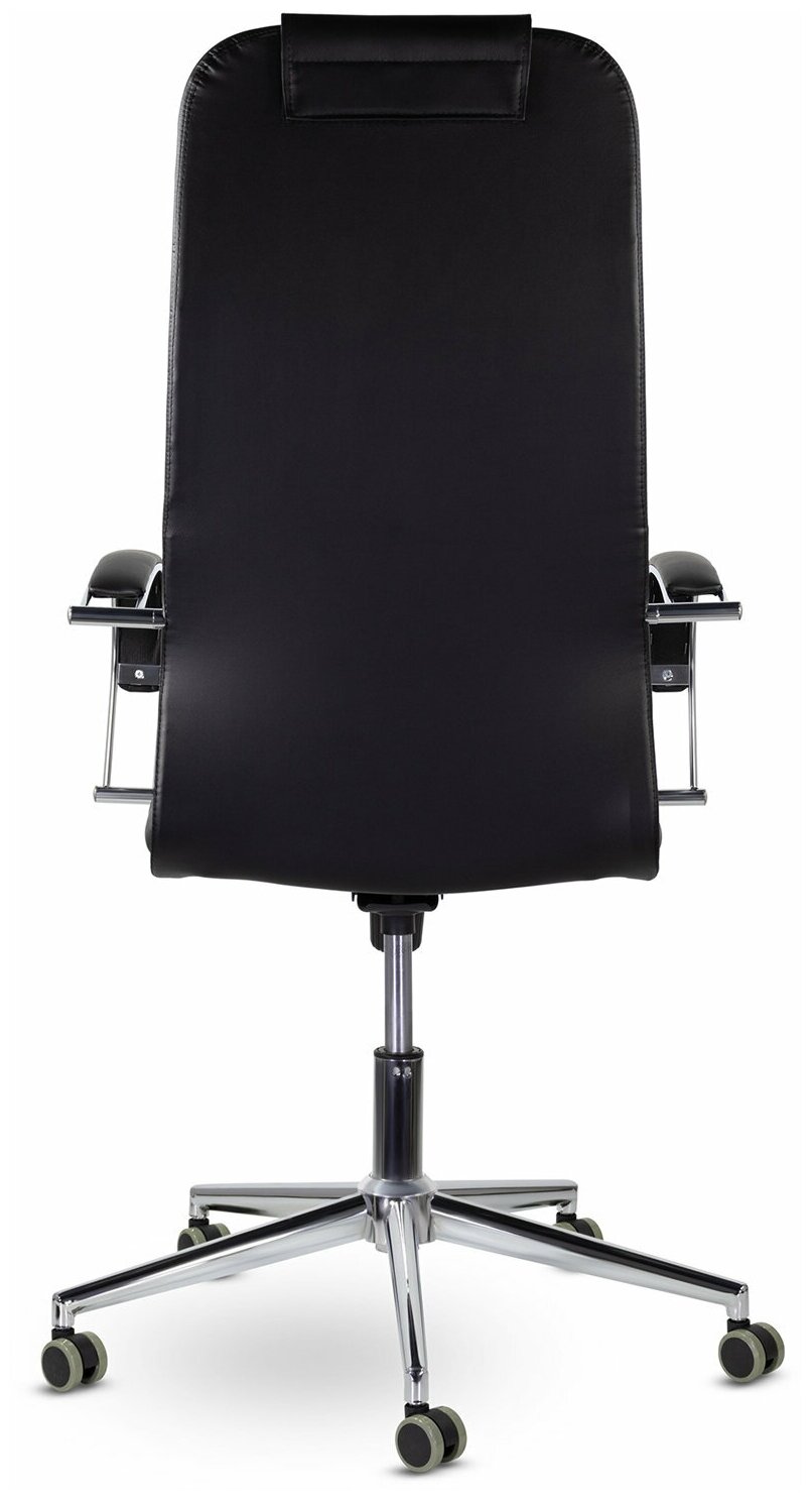 Кресло руководителя BRABIX "Pilot EX-610 CH" premium, хром, кожзам, черное, 532418 - фотография № 5