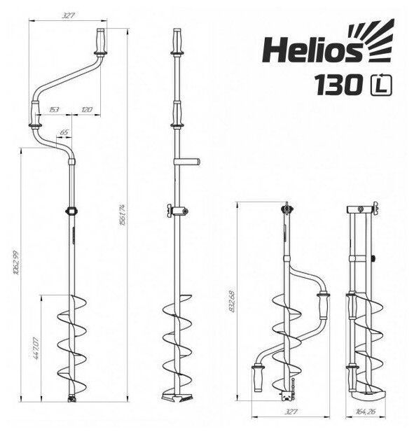 Тонар Ледобур Helios HS-130D (левое вращение) LH-130LD