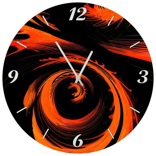 фото Svs настенные часы svs 3501784 оранжево-черная абстракция
