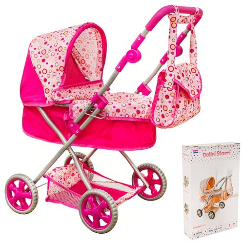 Коляска-люлька для куклы 8163-2FL Feily корпус метал. с переноской