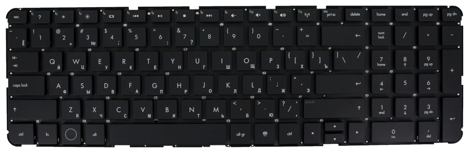 Клавиатура для ноутбука HP Pavilion DV7-4000 DV7-5000 черная без рамки плоский Enter