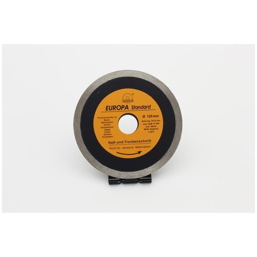 Алмазный диск по плитке по керамограниту по кафелю по бетону EUROPA STADART 125мм диаметр 2223мм Диск 125мм алмазный 430₽