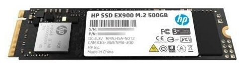 SSD drive / SSD M.2 HP 500Gb EX900 Series <2YY44AA#ABB> (PCI-E 3.0 x4, up to 2100/1500MBs, 3D NAND, 200