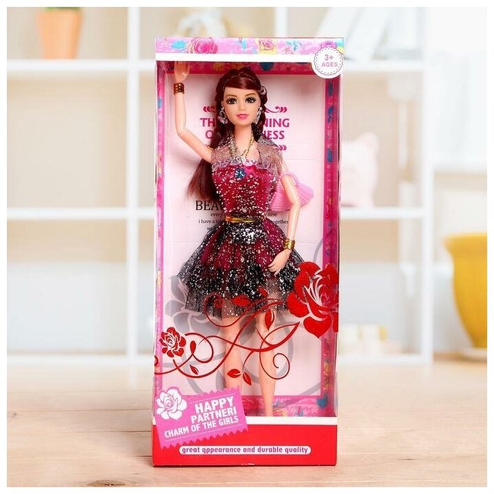 Кукла-модель шарнирная "Алла" в платье, микс (1 шт.)