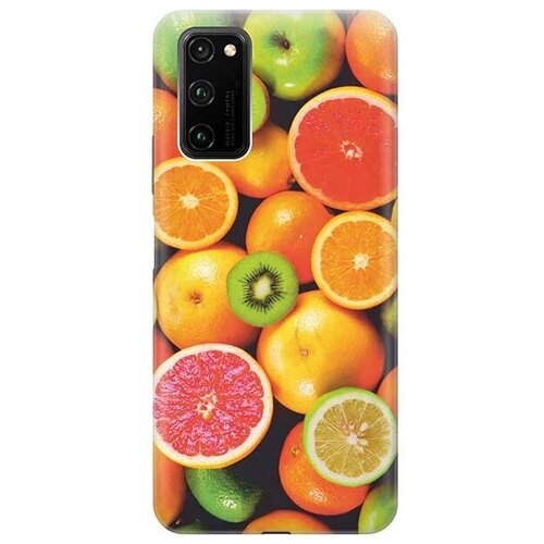 фото Ультратонкий силиконовый чехол-накладка для honor view 30 pro с принтом "сочные фрукты" gosso