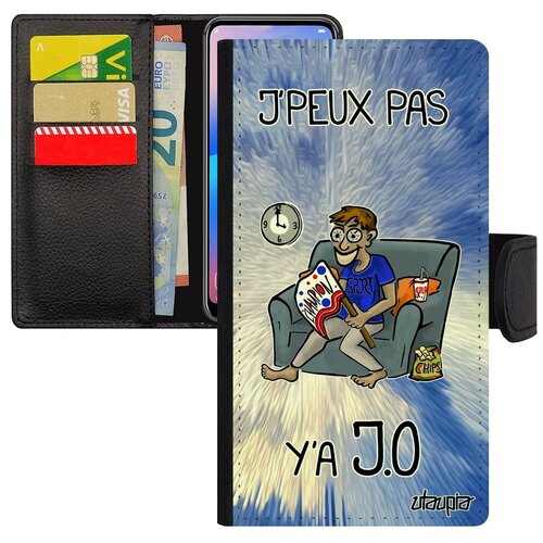 фото Противоударный чехол-книжка на телефон // apple iphone 8 // "не могу - олимпийские игры!" шутка спорт, utaupia, голубой