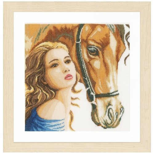 фото Набор для вышивания women and horse linen lanarte