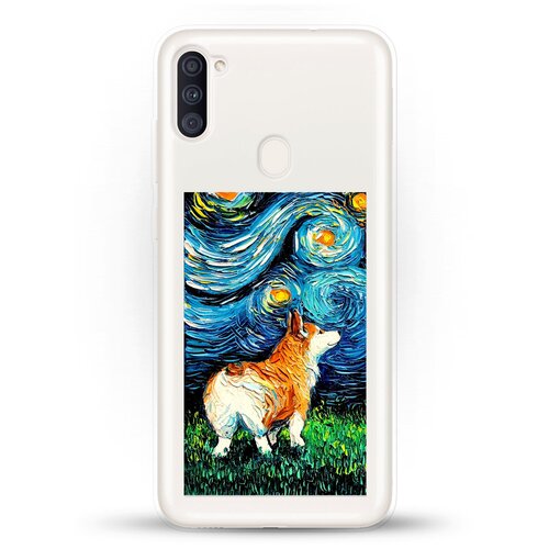 фото Силиконовый чехол корги ван гога на samsung galaxy a11 andy & paul