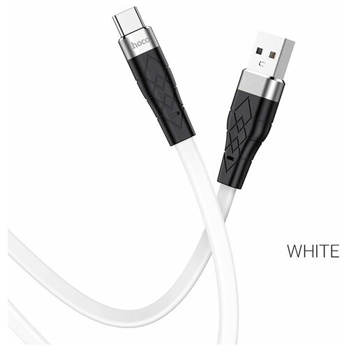 Кабель для зарядки Type-C USB HOCO X53 3A 1м белый кабель для зарядки type c usb hoco x53 3a 1м черный