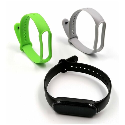 Фитнес браслет М6 с измерением давления и пульсометром умный браслет с экраном - 3 браслета черный серый зеленый 90000₽