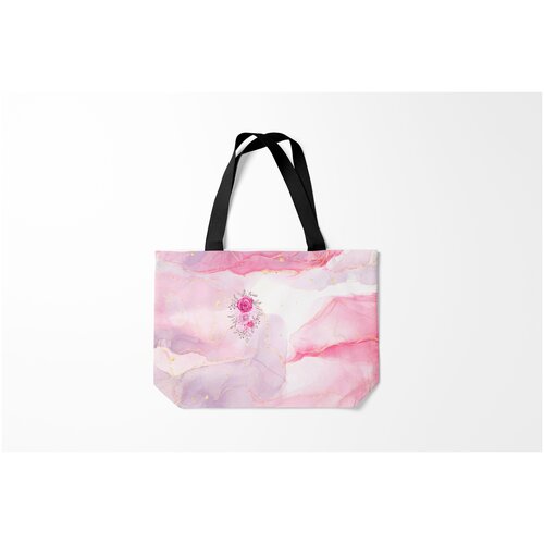 фото Сумка-шоппер / 46х35 см / тренды / цветы роспись акварелью burnettie