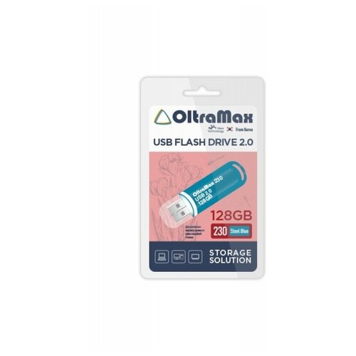 USB Флеш-накопитель OltraMax 230 128Gb USB 2.0 (голубой) oltramax om 128gb 350 silver 3 0