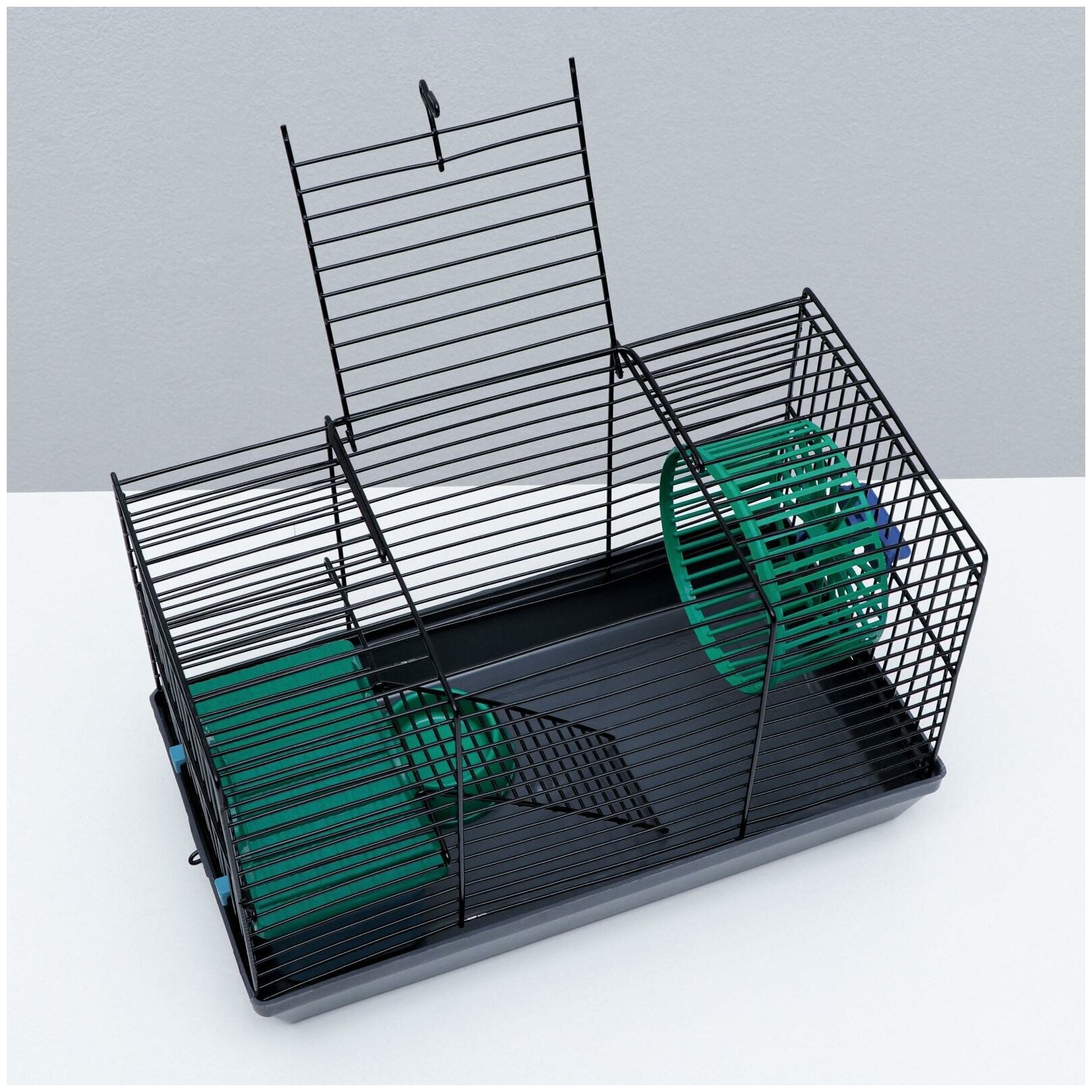 Клетка-мини для грызунов "Пижон" №2, укомплектованная, 27 х 15 х 16 см, серая - фотография № 3