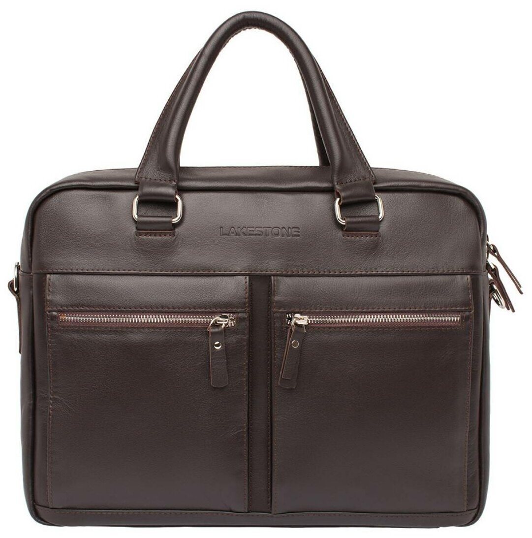 Деловая сумка для ноутбука Colston Brown мужская кожаная коричневая