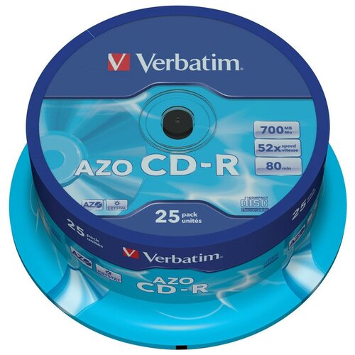 Диск CD-R Verbatim 700MB 43352 диск cd r verbatim 43352 azo crystal