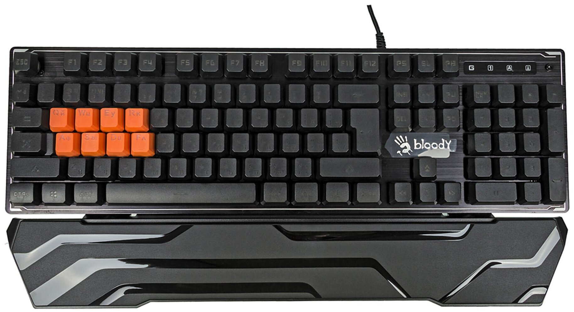 Клавиатура A4TECH Bloody B3370R, USB, c подставкой для запястий, черный