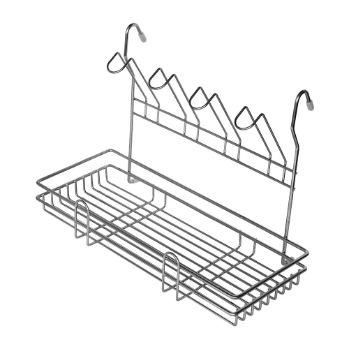 Полка на рейлинг комбинированная со стаканодержателем хр зерк, 395х150х270 мм