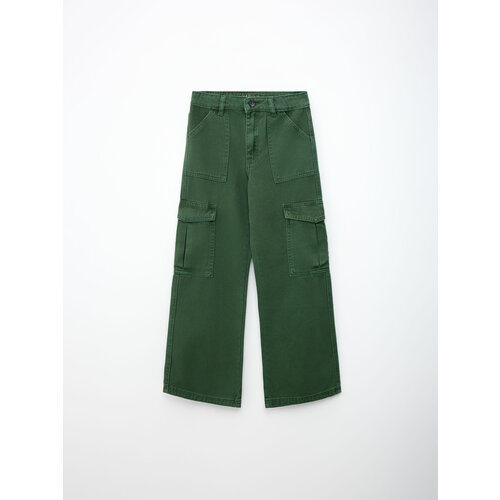 фото Джинсы sela, размер 122, зеленый