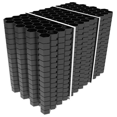 Решетка газонная для организации парковки на газоне Gidrolica Eco Standart пластиковая черная, в упаковке 15 штук для покрытия 4,2 м. кв.