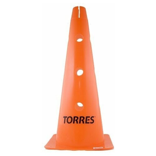 Конус тренировочный TORRES TR1011, пластик, высота 46 см, с отв. для штанги TORRES, оранжевый конус тренировочный torres tr1010 пластик высота 38 см с отверстиями для штанги torres оранжевый