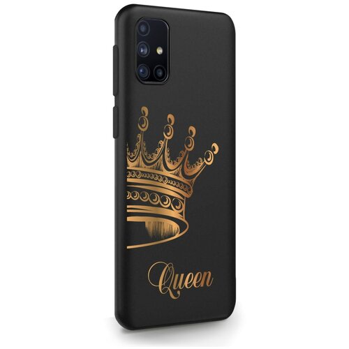 Черный силиконовый чехол MustHaveCase для Samsung Galaxy M31s Парный чехол корона Queen для Самсунг Галакси M31s