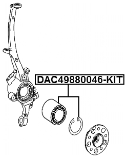 Подшипник ступичный передний ремкомплект Febest DAC49880046-KIT