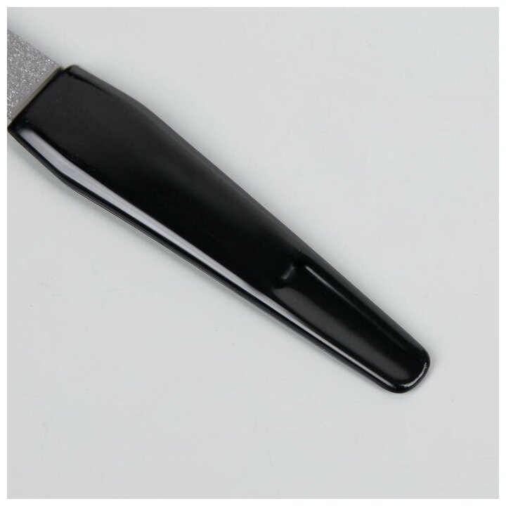 Пилка металлическая для ногтей, 17 см, в чехле, цвет серебристый/чёрный - фотография № 3