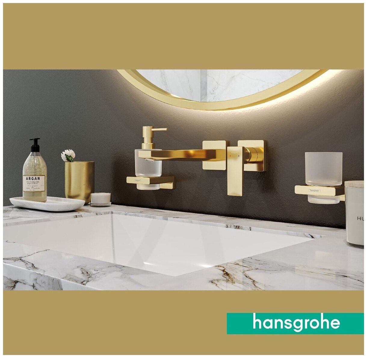 Крючок Hansgrohe AddStoris двойной, золото - фото №2
