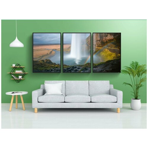 фото Набор модулных постеров для интерьера "радуга, водопады, горные породы" 60x90 см. в тубусе, без рамки lotsprints