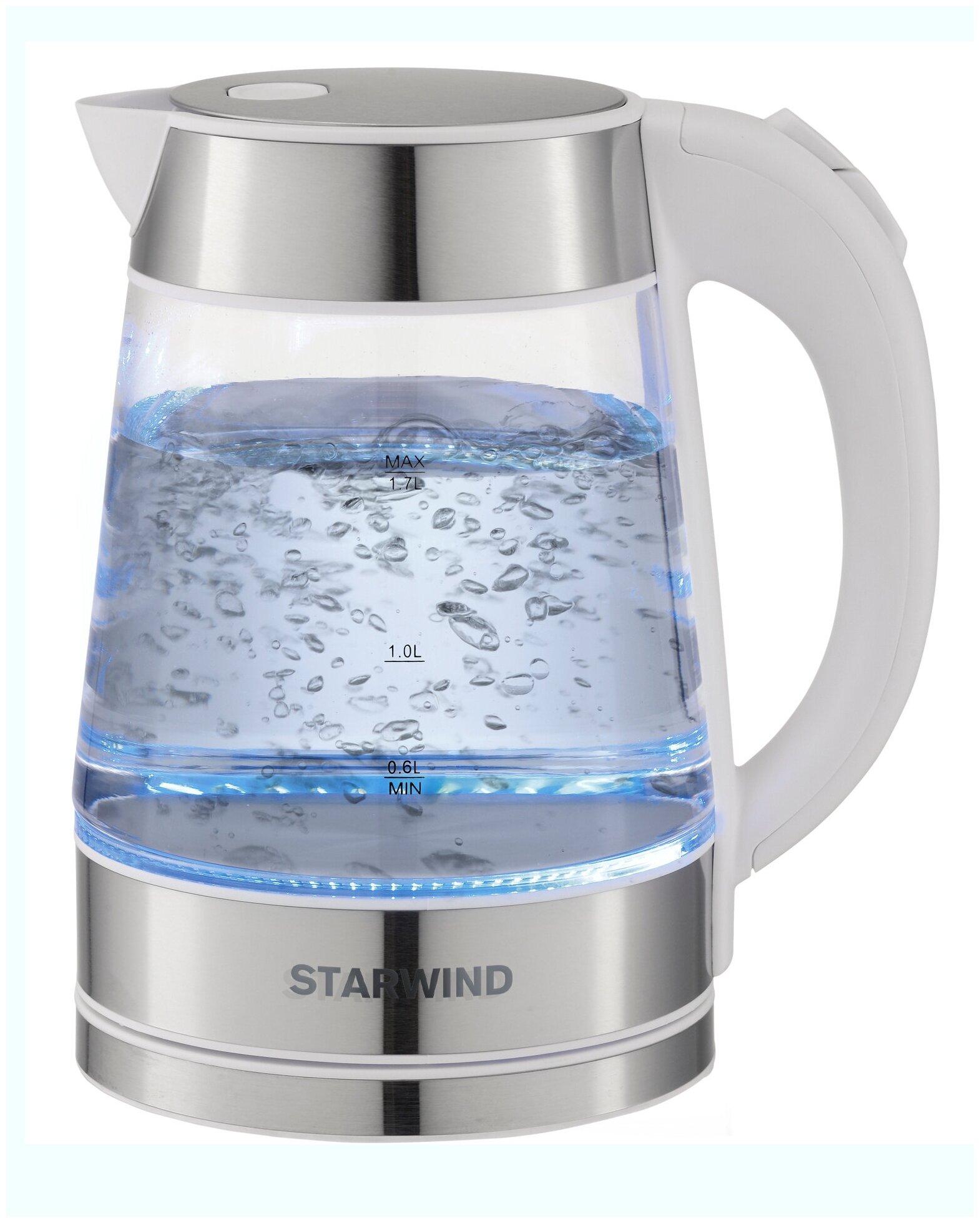 Чайник электрический StarWind , 2200Вт, белый и серебристый - фото №16