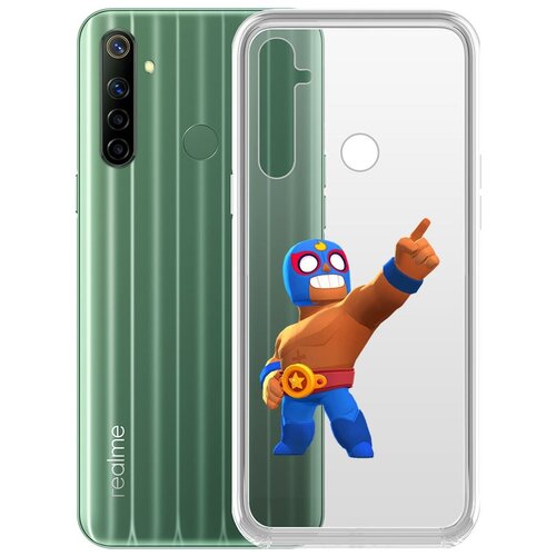 чехол накладка clear case brawl stars кони макс для realme 7 Чехол-накладка Clear Case Brawl Stars-Эль Примо для Realme 6i