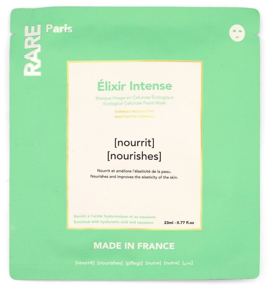 Питательная тканевая маска для лица Élixir intense RARE Paris, 23 мл