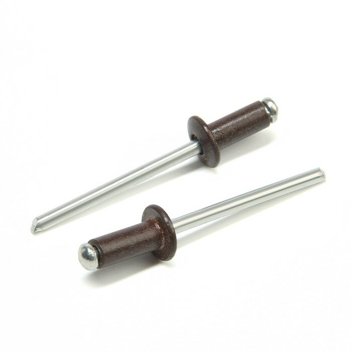 Заклёпки вытяжные тундра krep, алюминий-сталь, 4 х 10 мм, цвет темно-коричневый 50 шт. 9624156