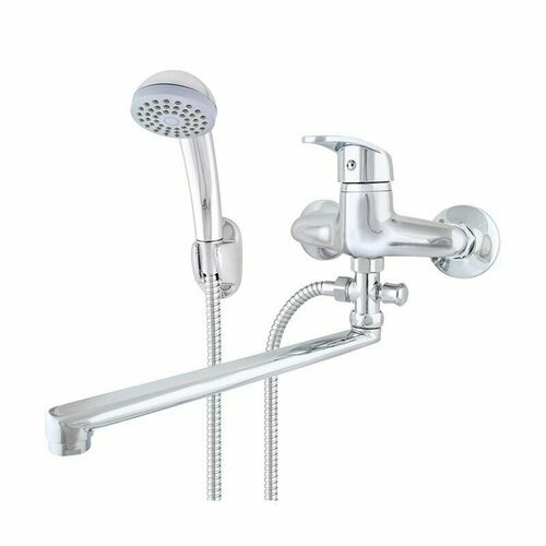 Смеситель для ванны одноручный с L-изливом и аксессуарами